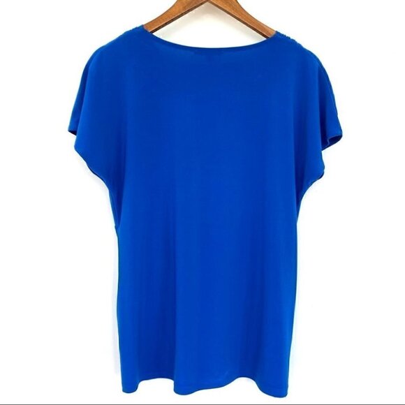 Chaus top, empire waisted with dolman cut sleeves,  v-neck and draping - Picture 6 of 8